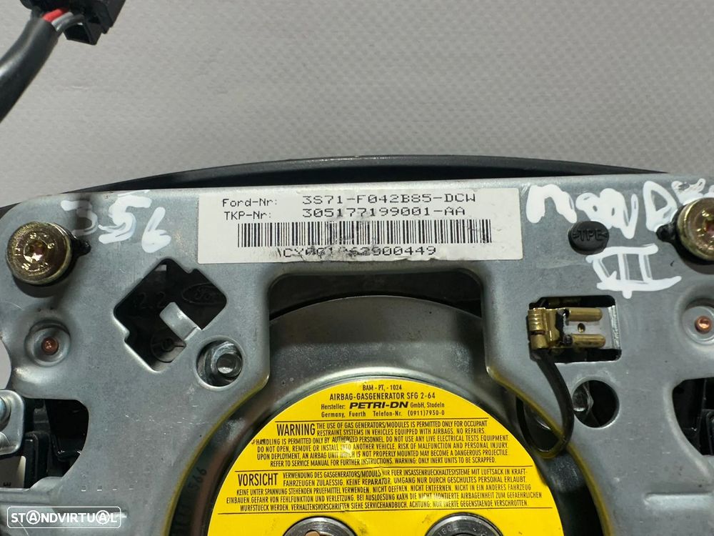 .Airbag Volante Guiador Original Ford Mondeo MK3 3S71F042B85DCW 2000 - 2007 - 8