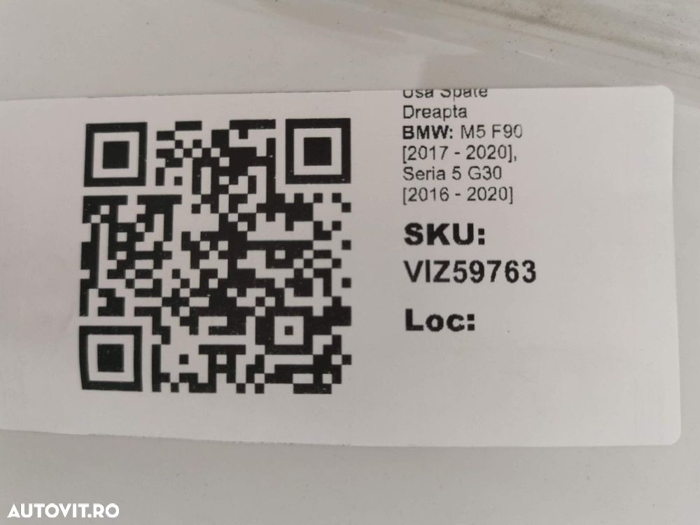 Usa Spate Dreapta BMW M5 F90 2017 2018 2019 2020, Seria 5 G30 2016 201 - 8
