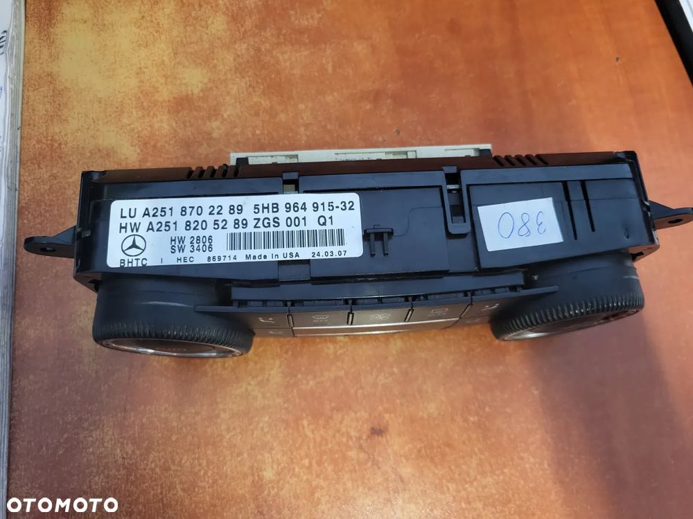 PANEL KLIMATYZACJI MERCEDES GL X164  A2518702289  A2518205289 - 6