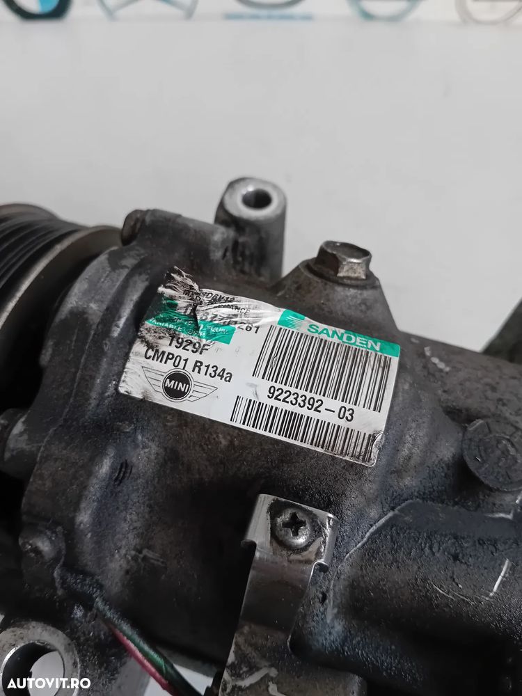Compresor Clima Mini Cooper One R50 R55 R56 R57 R60 1.6 Benzina 2010-2015 Motor N18B16A Cod 9223392 - 7