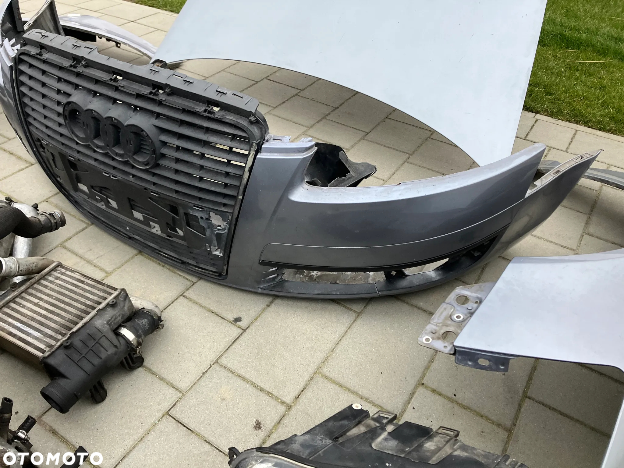 KOMPLETNY PRZÓD LY7H AUDI A6 C6 2.7TDI 3.0TDI MANUAL PRZED LIFT EUROPA MASKA BŁOTNIK PAS PRZEDNI CHŁODNICE ZDERZAK LAMPY BŁOTNIKI LAMPA PRAWA LEWA - 6