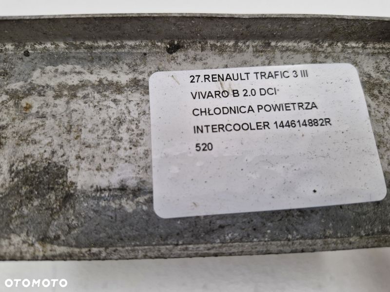 RENAULT TRAFIC 3 III VIVARO B 2.0 DCI CHŁODNICA POWIETRZA INTERCOOLER 144614882R - 11