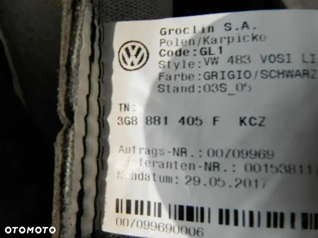 FOTEL FOTELE KANAPA SIEDZISKO Z PODNOZKIEM PRAWE LEWE POSZYCIE TAPICERKA SKORA GRIGIO / SCHWARZ KCZ KCZ VOLKSWAGEN ARTEON 3G8 ORYGINAŁ - 3