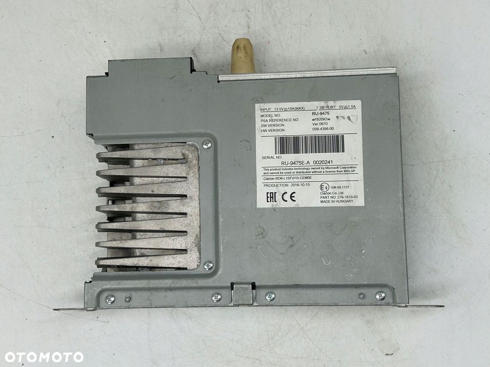 radioodtwarzacz stacja multimedialna citroen jumpy 9816209280 - 2