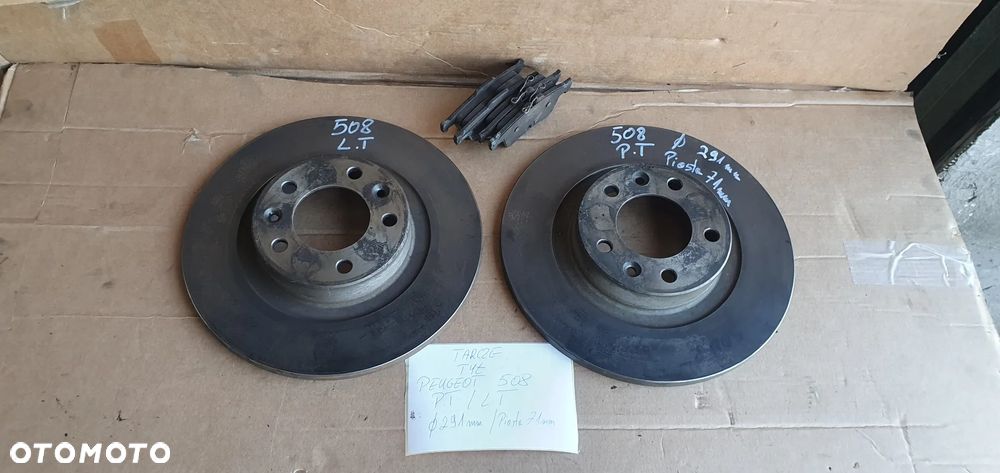 Tarcze hamulcowe tył tylne klocki Peugeot 508 I Lift 1.6 HDI EHDI - 1