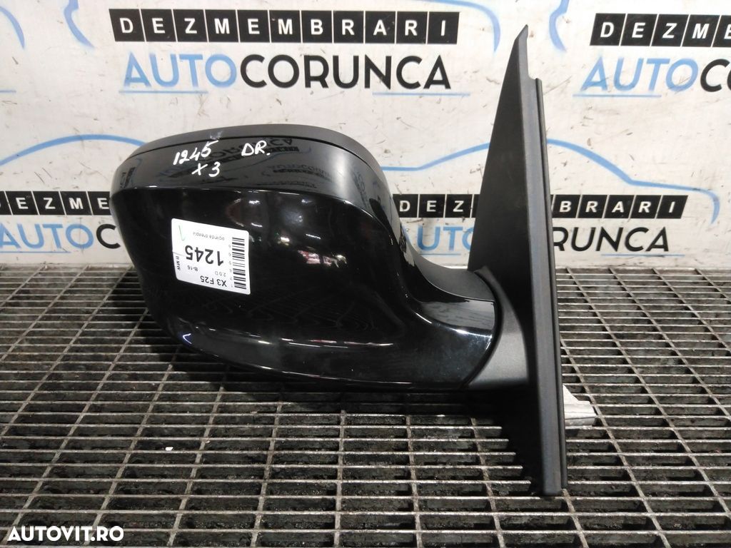 Oglinda dreapta BMW X3 F25 2010 - 2014 4 Usi NEGRU (1245) Fara rabatare - 1
