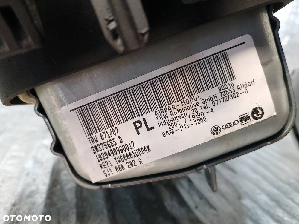 KOMPLET PODUSZEK AIRBAG SKODA FABIA II 5J0880201B  5J1880202A  1C0909605K - 11