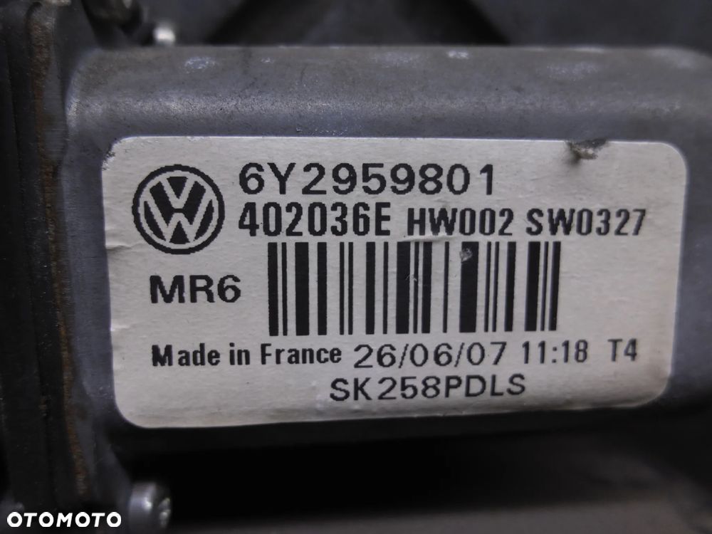 Silniczek elektryczny szyby prawy przod POLO 9N lift T5 6Y2959801 POSIADAM 2 SZT - 2