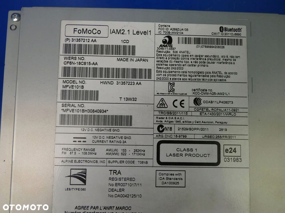 VOLVO V40 II V60 S60 RADIOODTWARZACZ RADIO CZYTNIK CD - 2