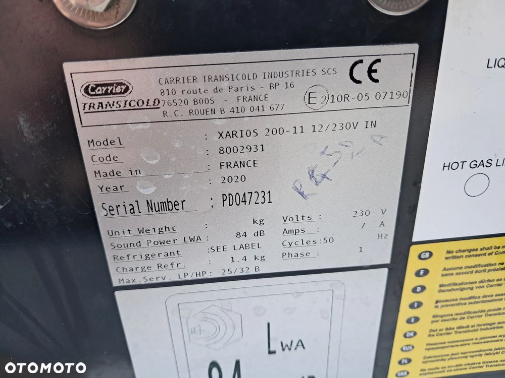 Agregat chłodniczy Carrier Xarios 200 + prąd 230V - 11