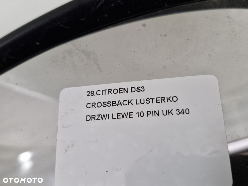 CITROEN DS3 CROSSBACK LUSTERKO DRZWI LEWE 10 PIN UK - 10