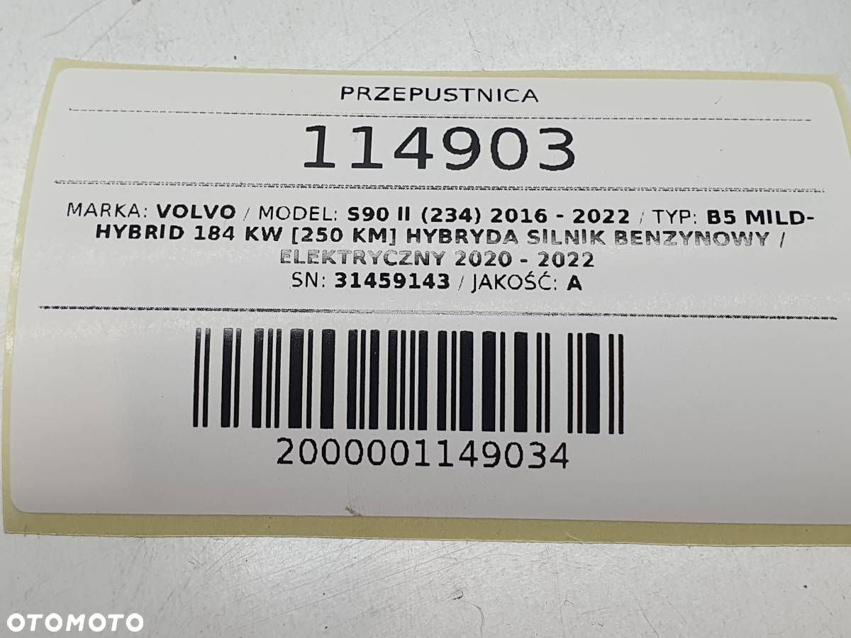 PRZEPUSTNICA VOLVO S90 II 2.0 250 B5 BENZYNA HYBRYDA 31459143AC - 6