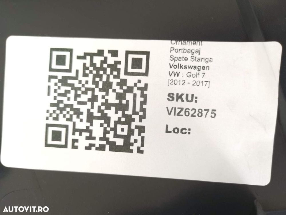 Ornament Portbagaj Spate Stanga Volkswagen VW Golf 7 2012 2013 2014 20 - 8