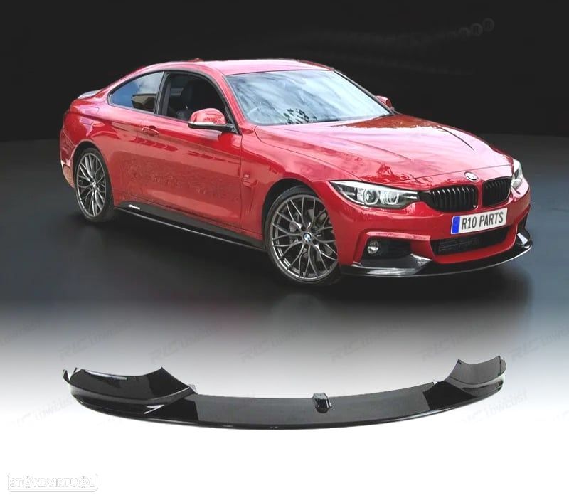 SPOILER LIP FRONTAL BMW F32 F33 F36 13-20 LOOK M PERFORMANCE PRETO BRILHANTE - 1