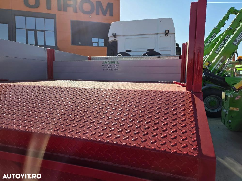 Janmil TRAILER 4 axe, rampe DUBLE, util 55t, axe SAF, Anv Goodyear, 2 roti rezerva, 2 axe viratoare, extensii lemn la 3m latime, obloane gat lebada, produs POLONIA, axa liftabila, garantie 1 an, leasing 5 ani cu rata lunara 6500 lei, PROMOTIE 67900 EUR+Tva - 23