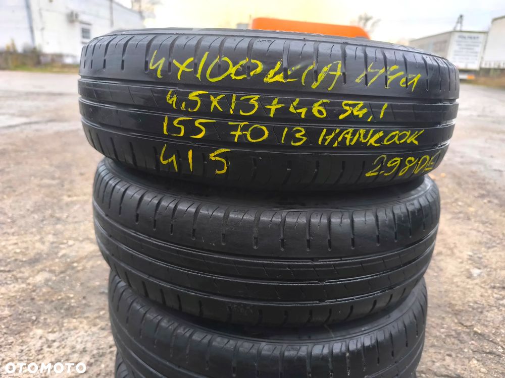 4x100 Felgi Stalowe Stal 13 Koła Letnie Lato KIA PICANTO HYUNDAI ATOS I10 DAIHATSU CUORE MIRA SIRION SUZUKI ALTO WAGON R TOYOTA AYGO MAZDA 121 DEMIO 5mm Legnica ALU-RAD 155/70 - 9