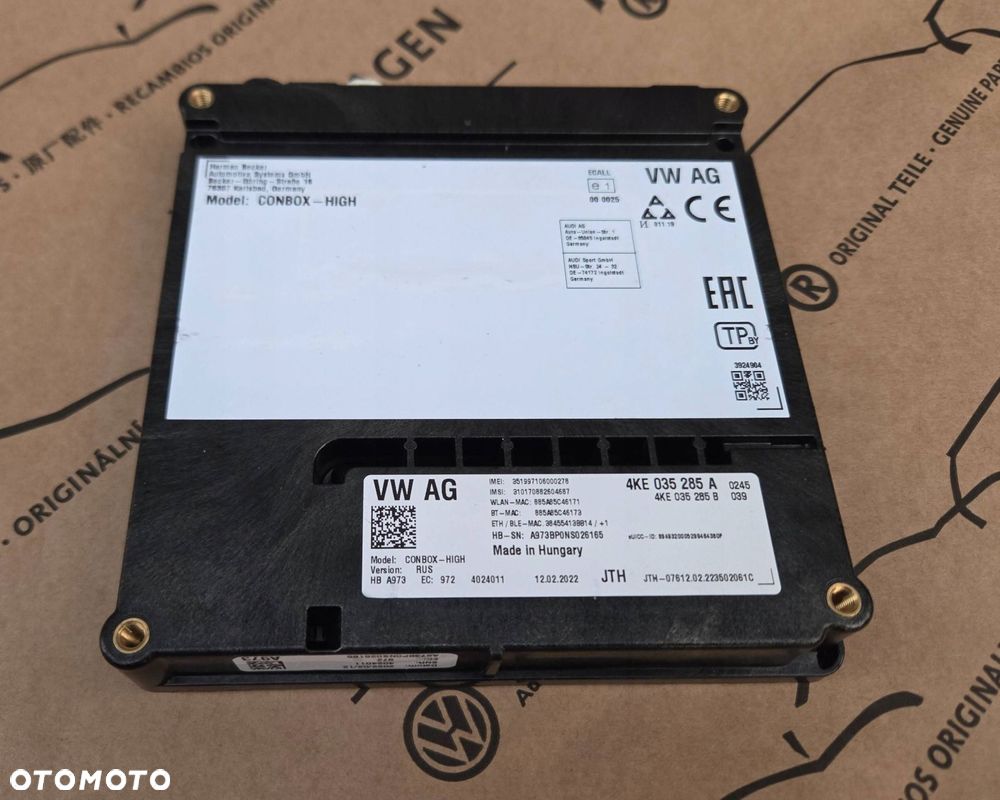 audi rs7 s7 a7 a6 s6 rs6 c8 moduł sos wzywania pomocy 4ke035285a - 1