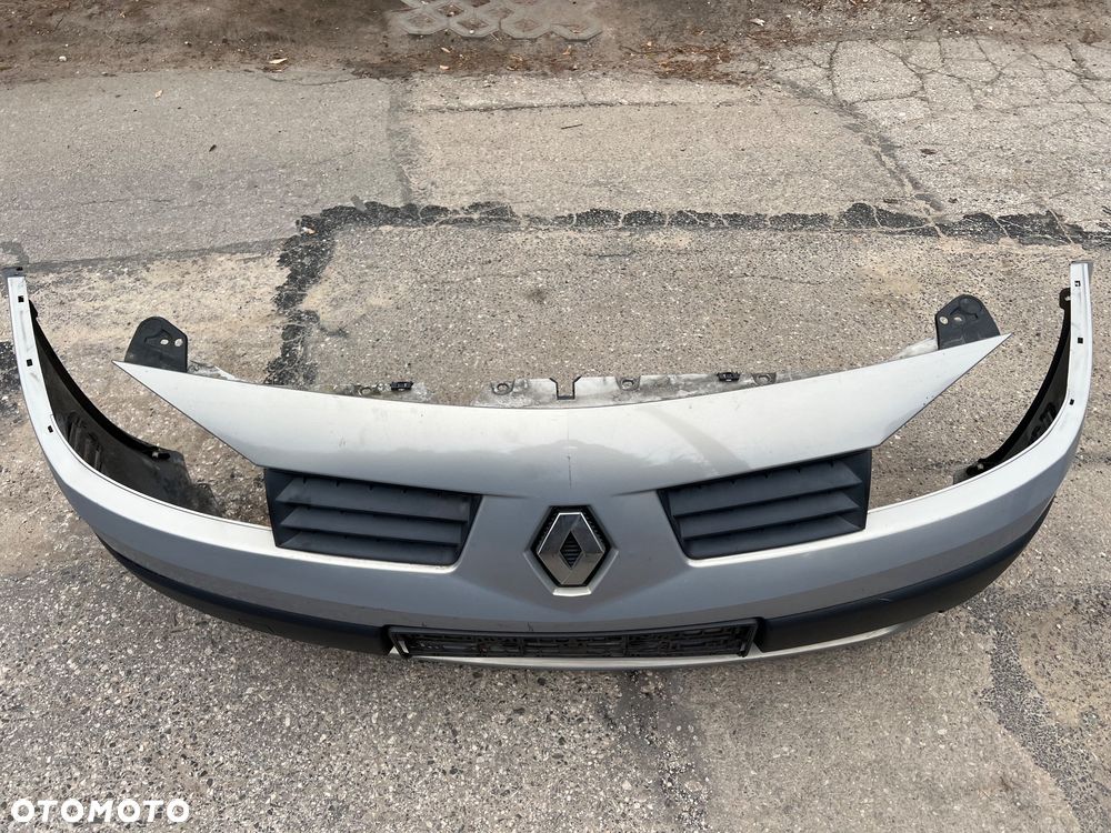 RENAULT MEGANE II 2 ZDERZAK PRZEDNI PRZÓD OE 8200073455 KOMPLETNY LISTWY KRATKI ATRAPY EMBLEMAT HALOGENY - 10