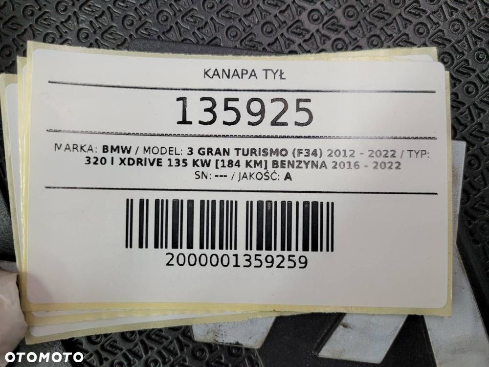 KANAPA TYŁ KOMPLET BMW 3 GT F34 BEŻOWA - 12
