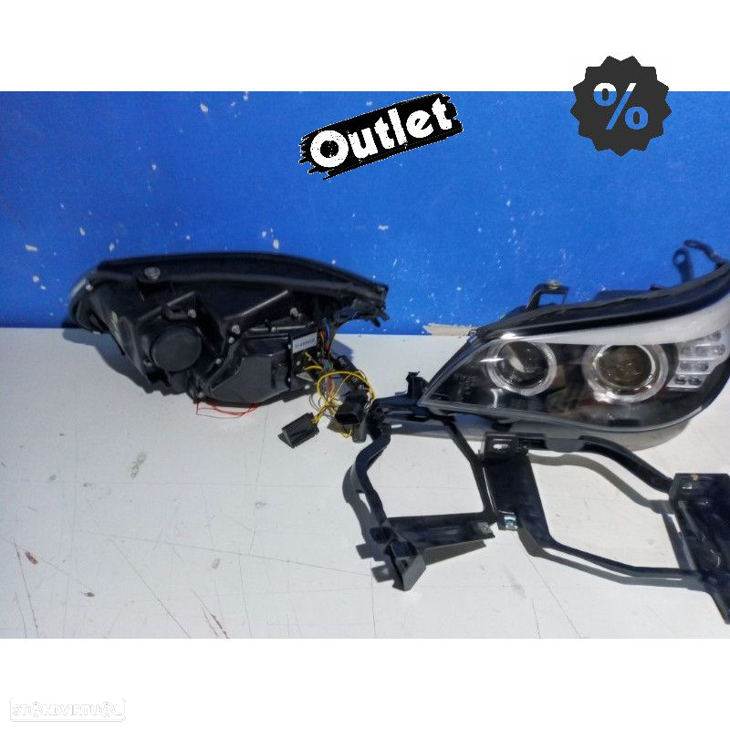 R145032C3 FARÓIS XENON BMW SÉRIE 5 E60 05-07 OLHOS DE ANJO CCFL FUNDO NEGRO - 5