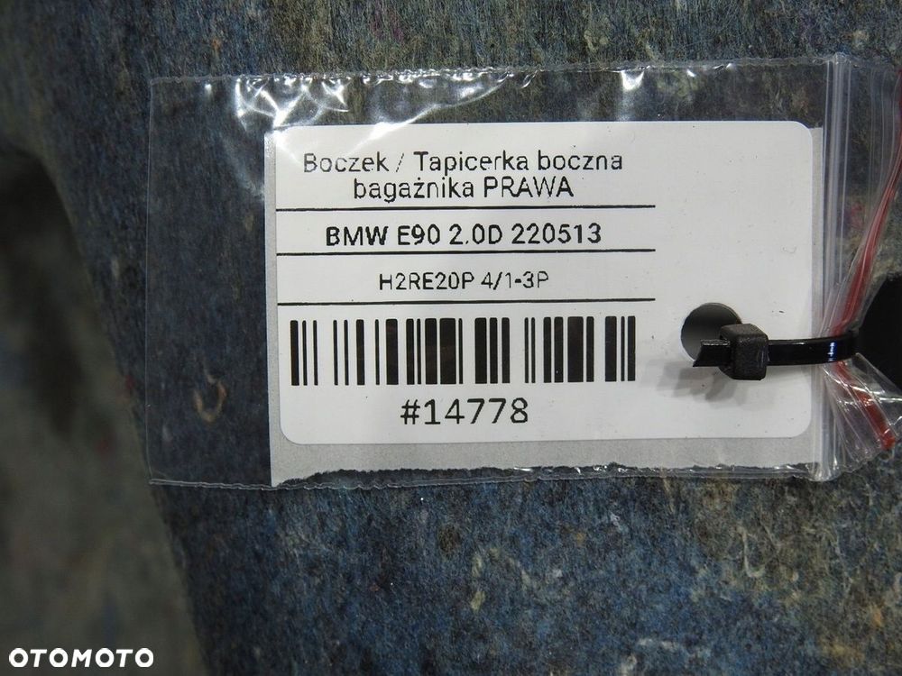 BOCZEK TAPICERKA BAGAŻNIKA PRAWY TYŁ BMW 3 E90 - 8