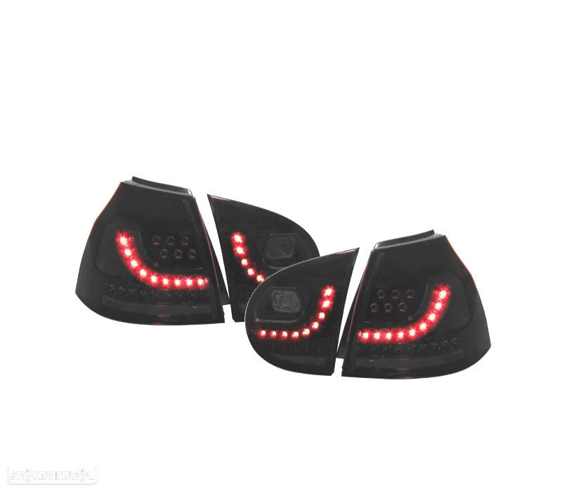 FAROLINS TRASEIROS LED VOLKSWAGEN VW GOLF 5 MK V 03-08 ESCURECIDOS FUMADOS - 1