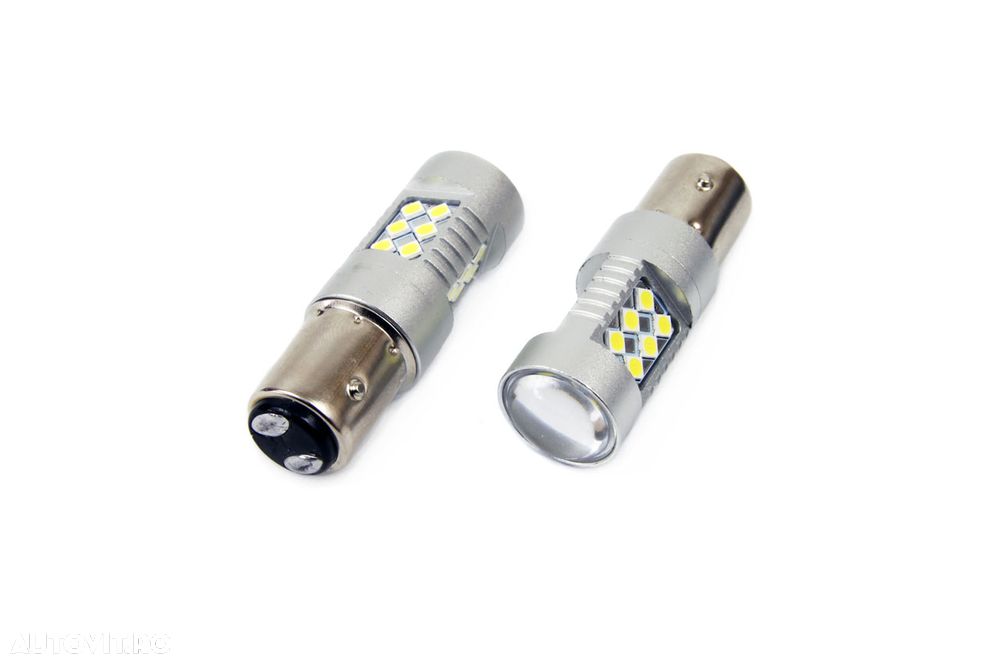 Set 2 becuri auto cu LED AMIO 12-24V, BA15D P21W-5W, 24 SMD 3030 - 1