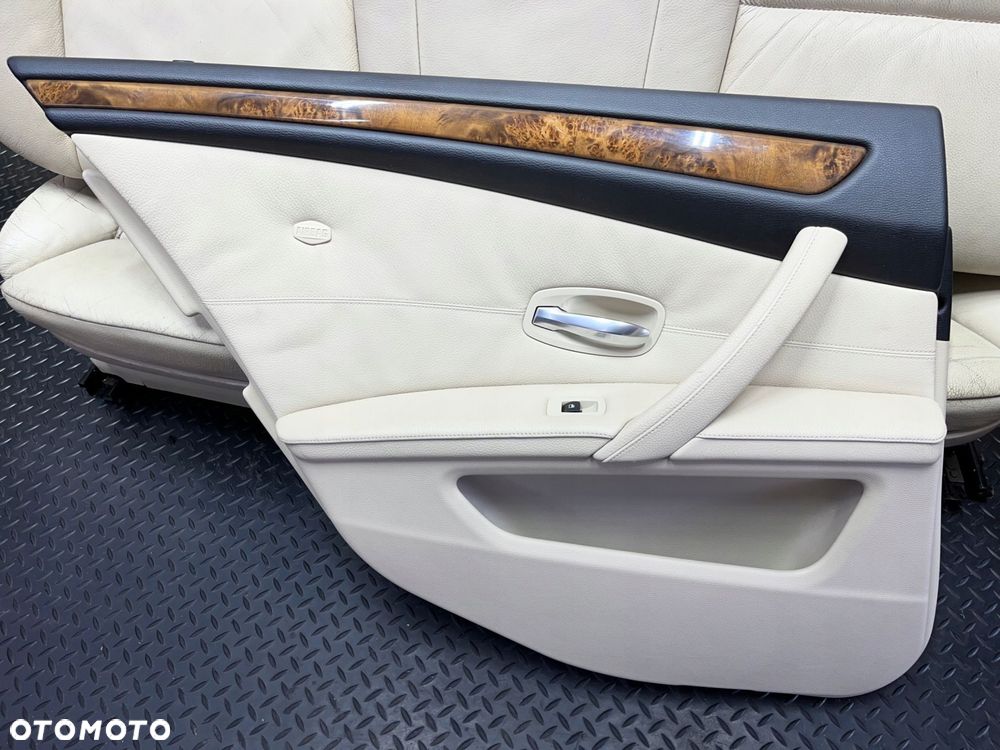 fotele grzane kanapa tapicerka kremowa skÓra europa bmw e60 2008 komplet - 6