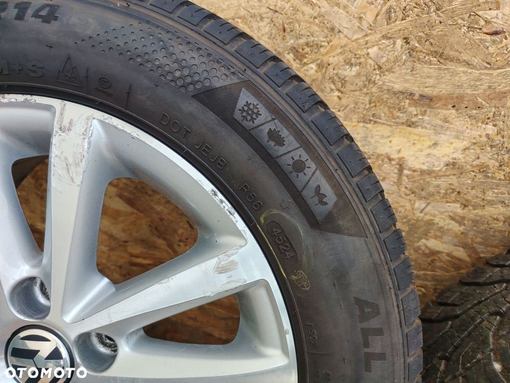 VW 6JX14 5X100 ET43 fi 57,1mm FELGI ALUMINIOWE KOMPLET X4 185/60RR14 6mm - 6