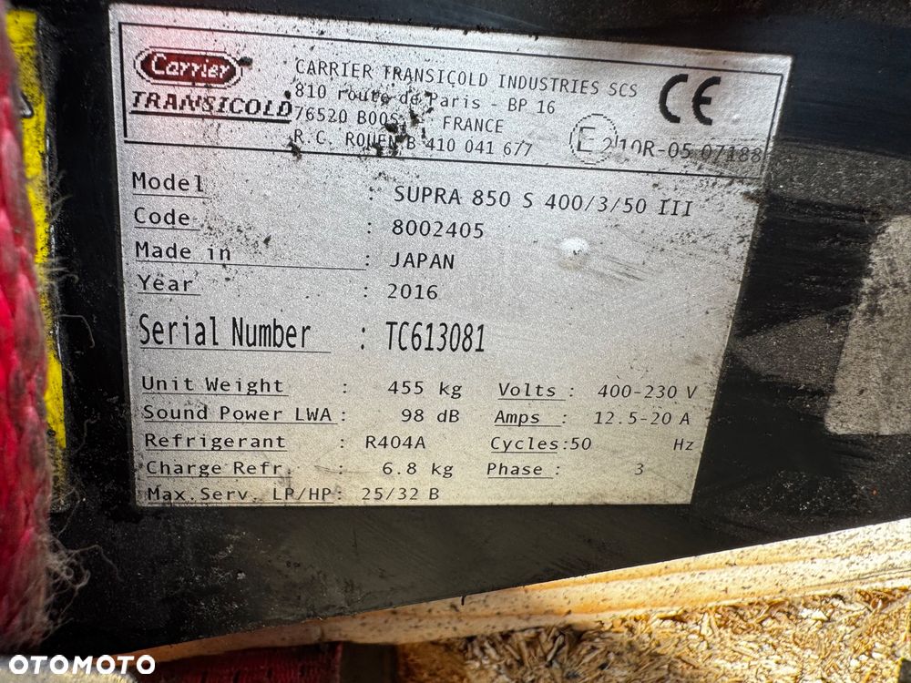 Agregat chłodniczy Carrier Supra 850, 2016r. - 5