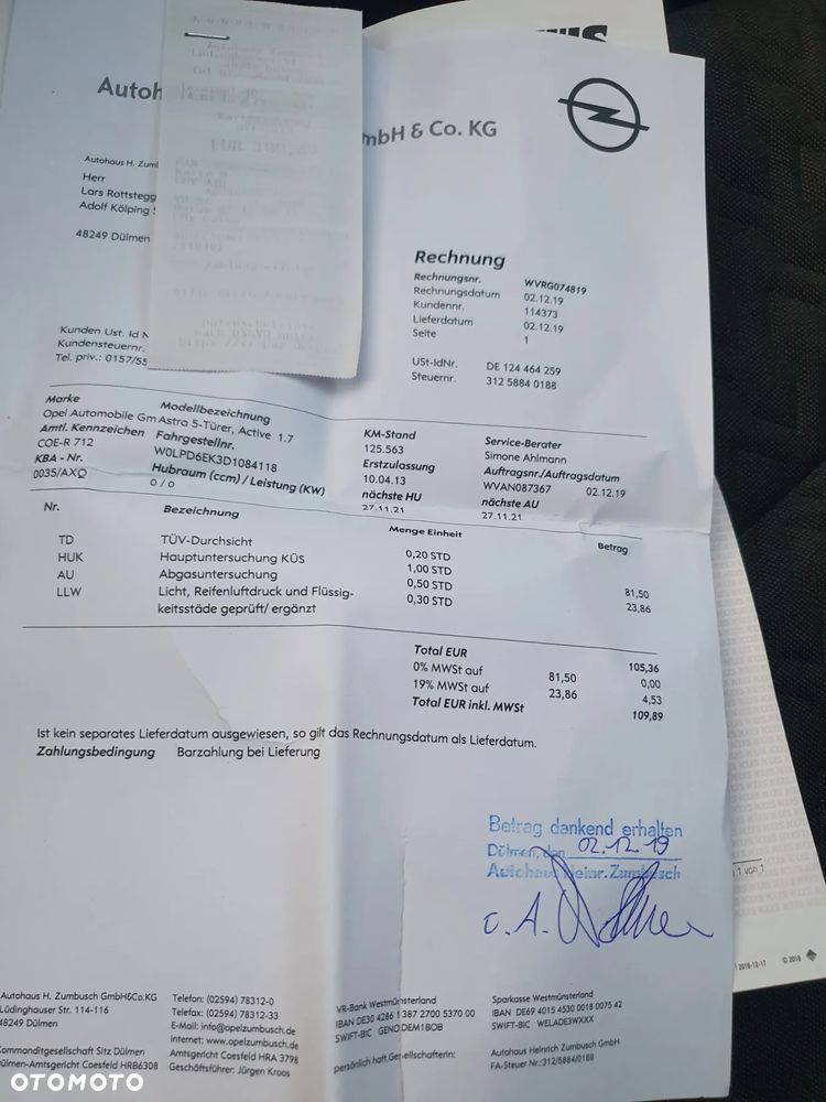 Opel Astra 1.7 CDTI DPF Exklusiv - 19