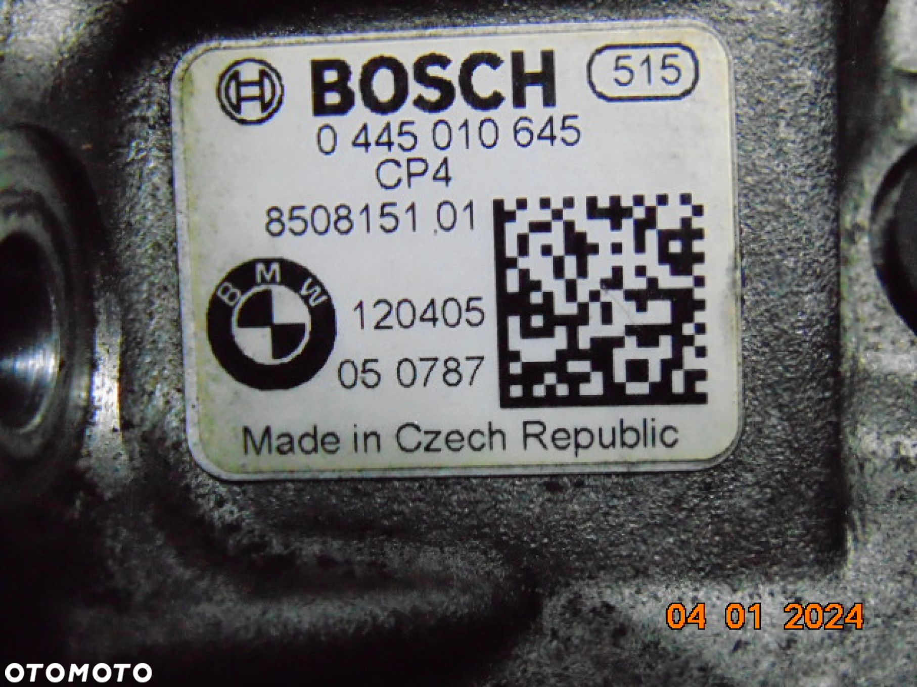 BMW X5 E70 M50d m50dX F01 F10 POMPA WTRYSKOWA CP4 8508151 0445010645 orygin - 4