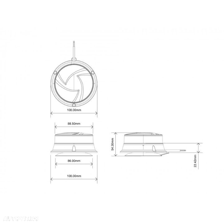 Girofar 12/24V, LED, prindere cu magnet, 2 jocuri lumini - 6