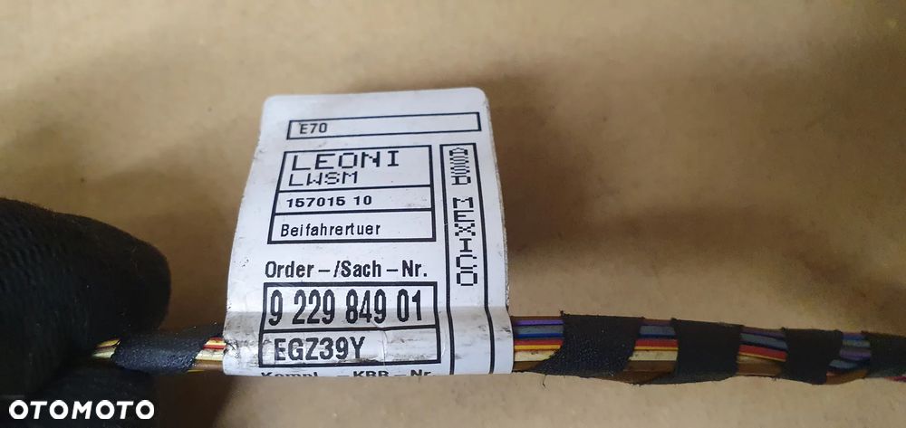 Wiązka instalacja drzwi prawy przód BMW X6 E71 7209882 9229849 - 11