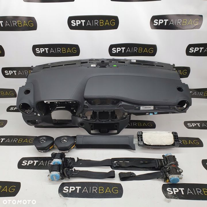 MERCEDES B-KLASA W246 SKÓRA DESKA ROZDZIELCZA KONSOLA KOKPIT PULPIT PODUSZKI AIRBAG AIR BAG PASY KIT SET - 1
