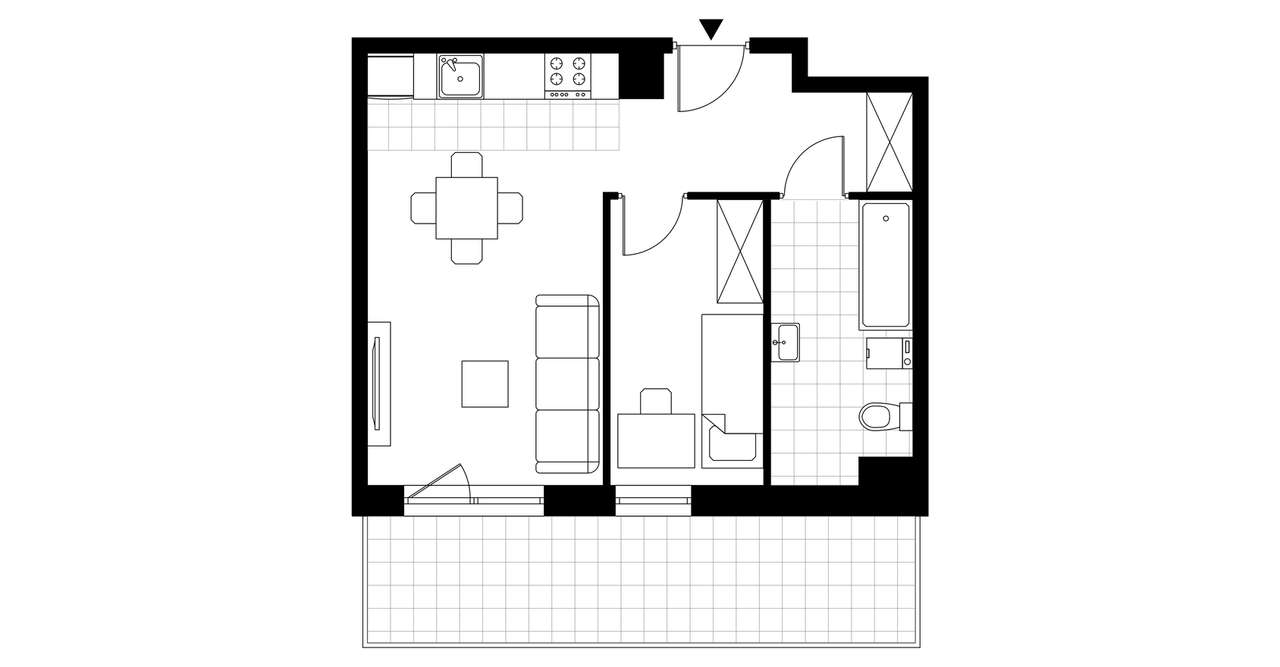 2-pokojowe mieszkanie 36m2 + balkon - Pełny obrazek: 4/13