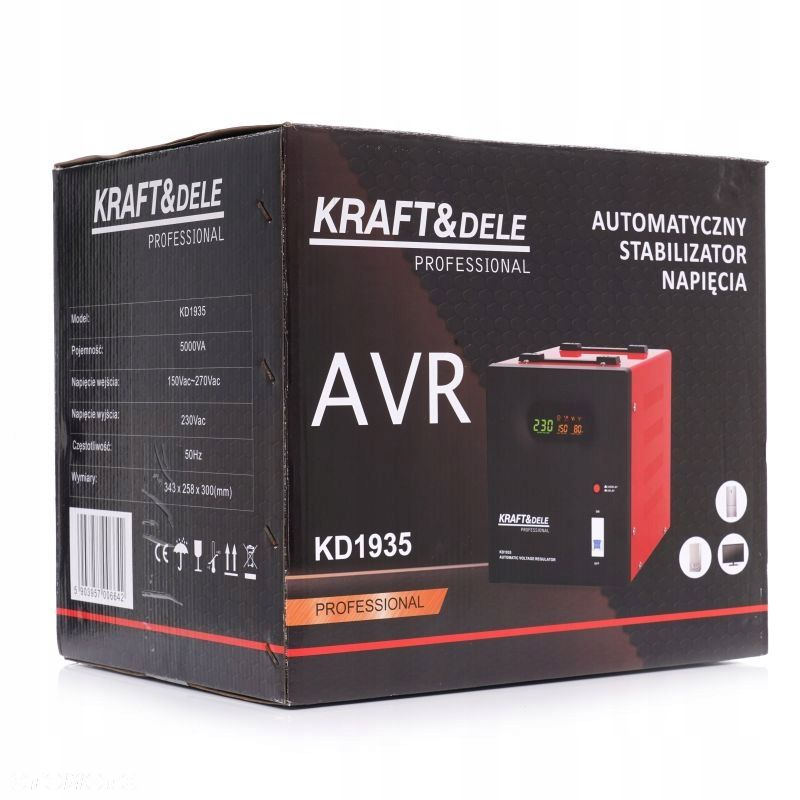 STABILIZATOR NAPIĘCIA PRĄDU AVR 5000VA 230V AGREGAT KRAFT KD1935 BENZYNA - 10