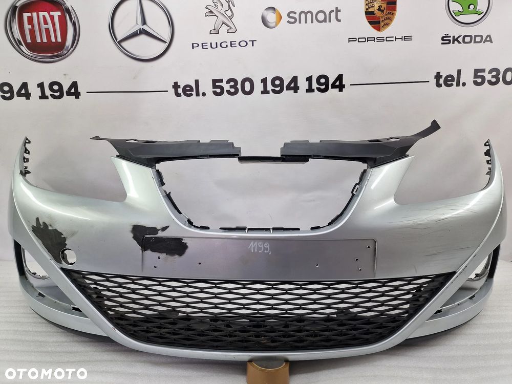 SEAT IBIZA IV 6J0 08- ZDERZAK PRZEDNI PRZÓD + KRATKA ŚRODKOWA ORAZ PŁYTA / OSŁONA POD ZDRRZAK , NR 6J0807221 , NR AUKCJI NZ1199 - 1