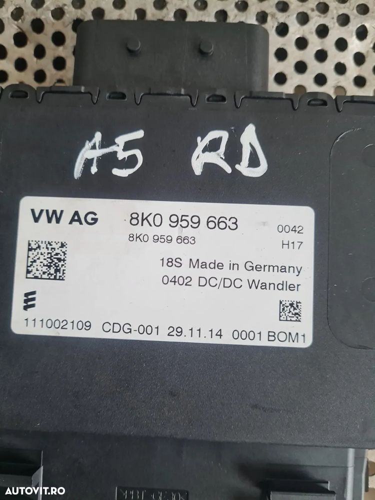 Modul Stabilizator Tensiune Baterie Audi A4 B8 A5 2.0 Tdi Euro 5 Cod Motor CJC Cutie Automata NYM An 2012-2013-2014-2015 Cod 8K0959663 Volan Stanga Dezmembrez Audi A5 Facelift 2.0 Tdi Automat Motor CJC Cutie Automata NYM Volan Stanga Xenon Piele An 2012-2013-2014-2015 - 5