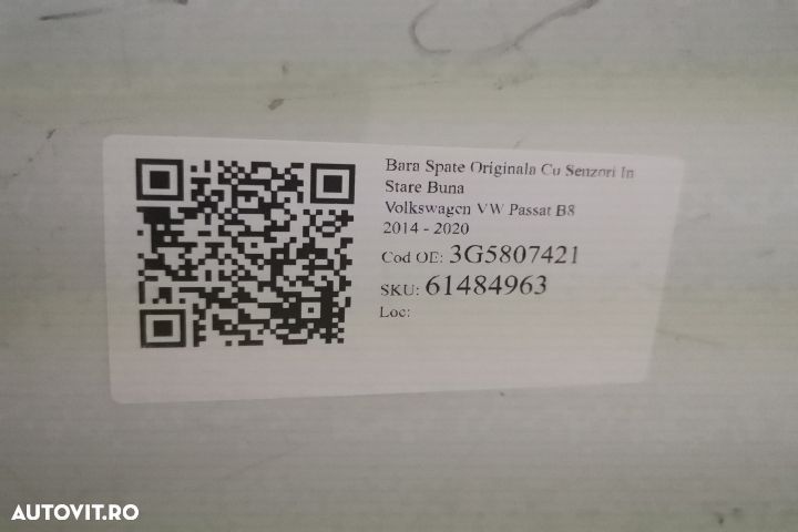 Bara Spate Originala Cu Senzori In Stare Buna  Volkswagen VW  Passat - 8