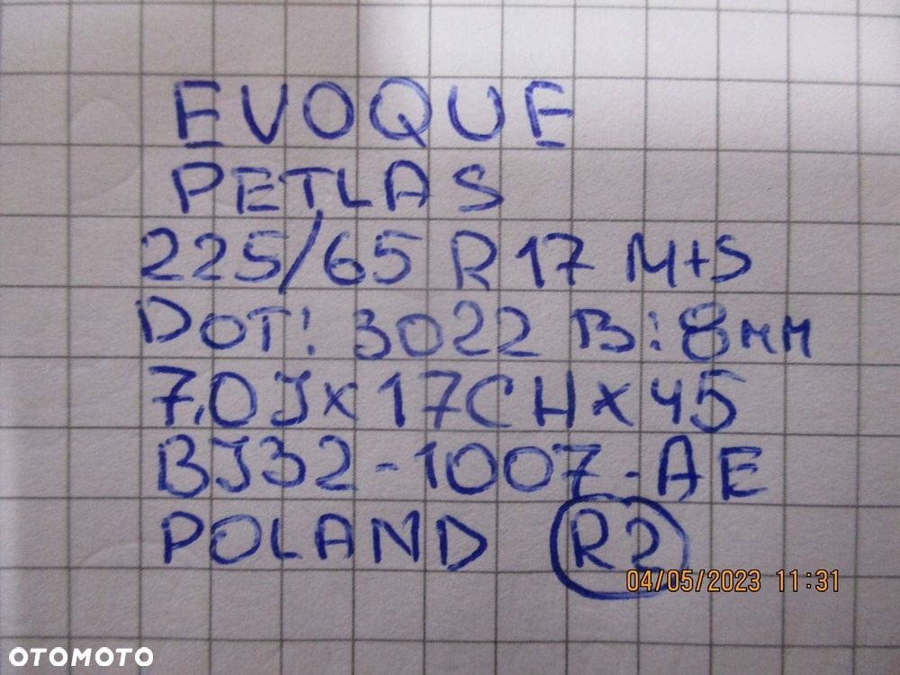 Koła felgi Opony Range Rover Evoque R17 MS 8MM - 16