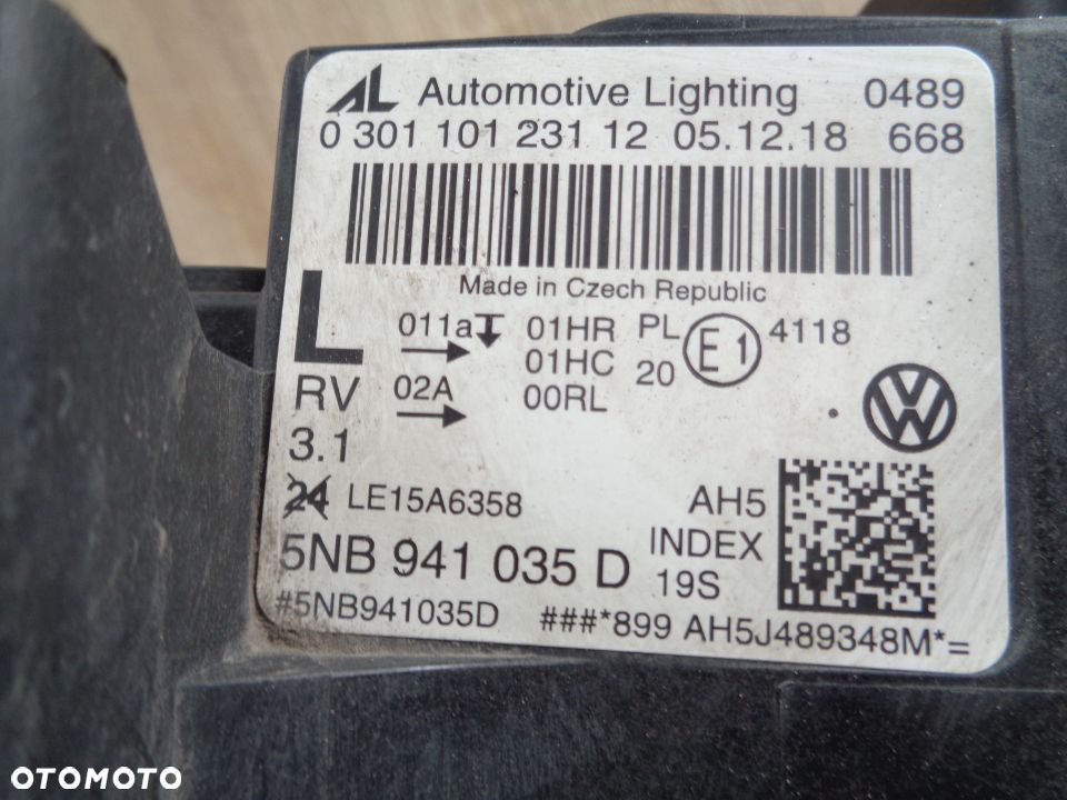 VW TIGUAN 5NB LAMPA LEWY PRZÓD EUROPA - 2