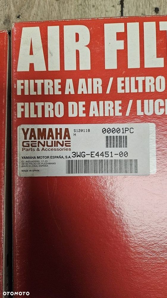 Oryginalny Filtr Powietrza Yamaha Aerox Neos Jog  3WG-E4451-00 - 4