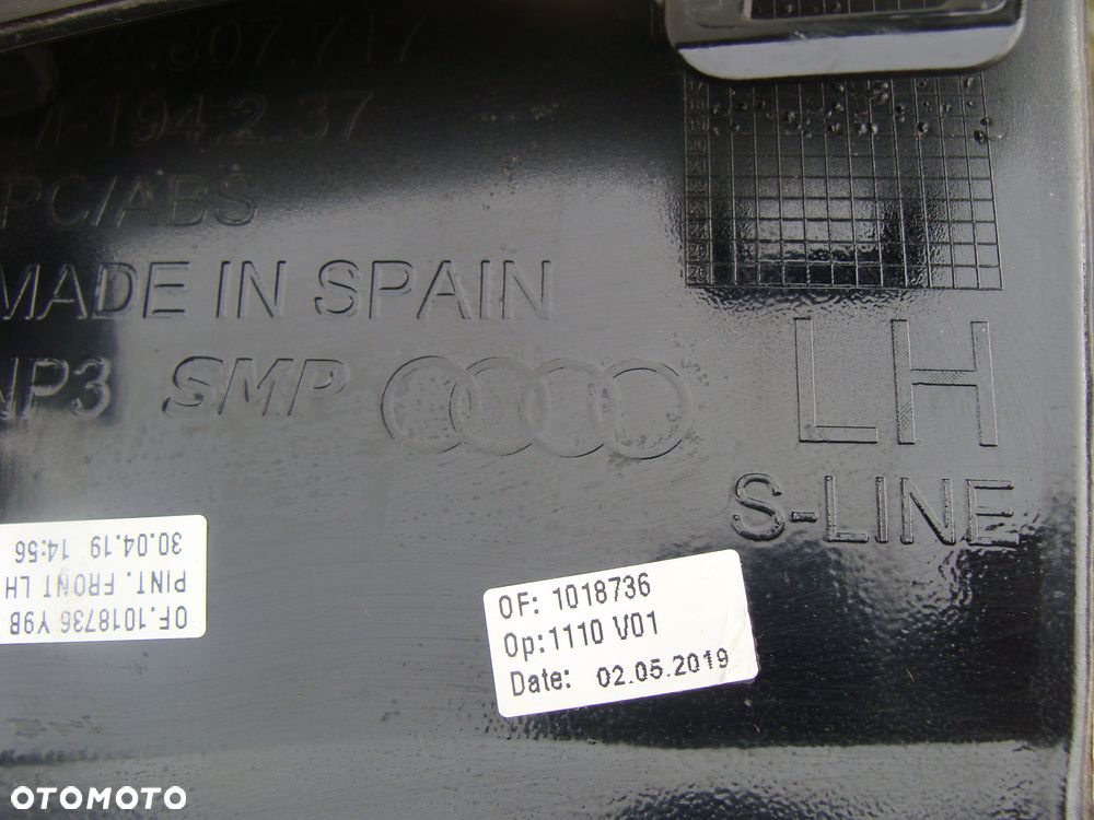 AUDI A1 S-LINE KRATKA LEWA ZDERZAKA 82A807681D - 7