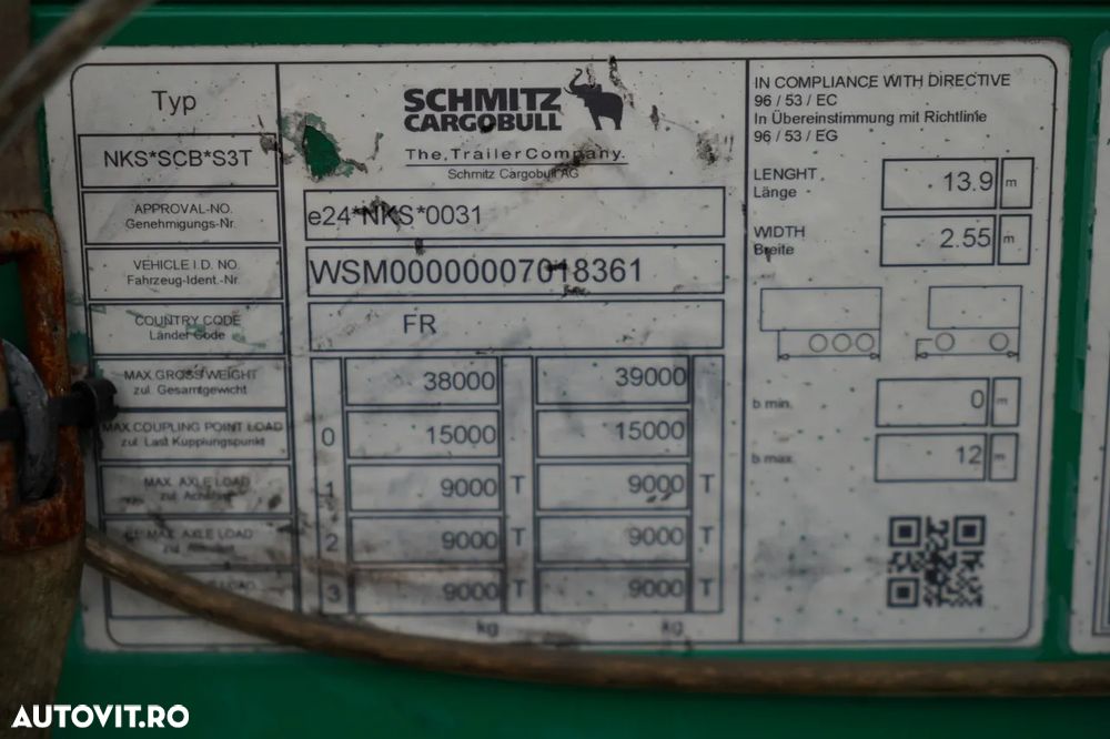 Schmitz Cargobull CORTINĂ  / STANDARD / 2x AXE RIDICATIVE / AXE SAF / CORTINĂ ARMATĂ / - 31