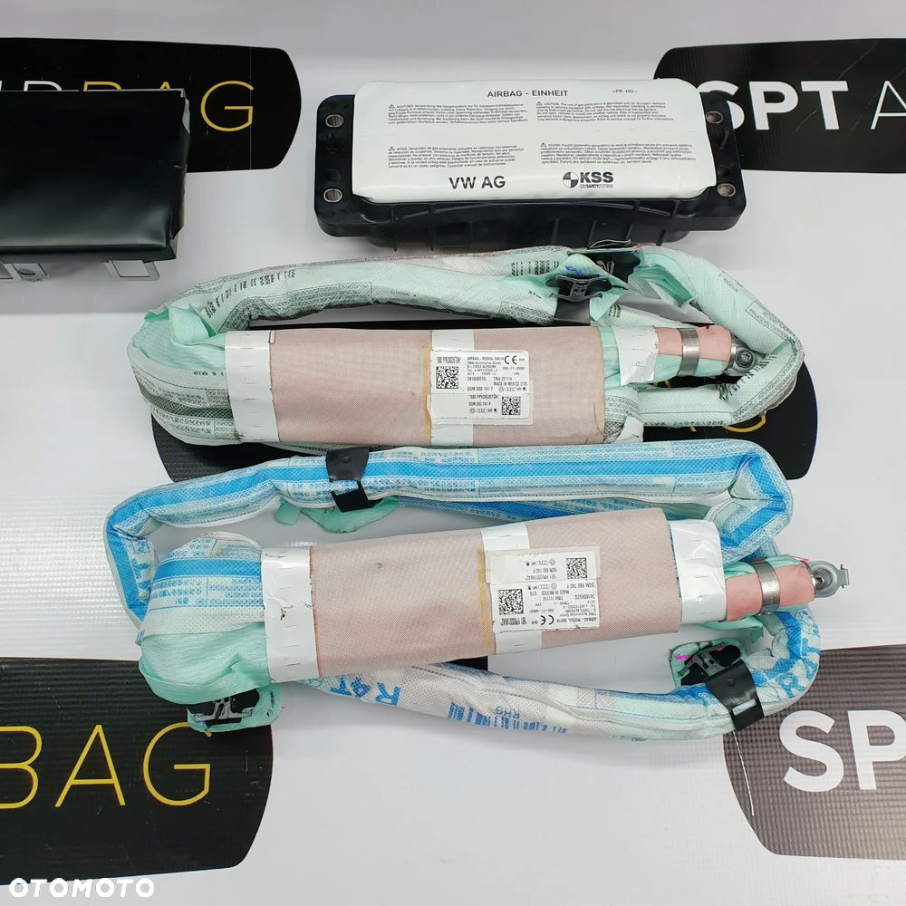 VW GOLF VII 7 DESKA ROZDZIELCZA KONSOLA KOKPIT PULPIT PODUSZKI AIRBAG AIR BAG PASY KIT SET - 7