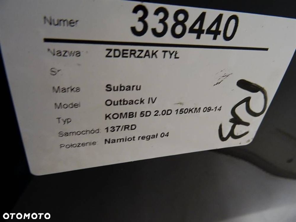 ZDERZAK TYŁ - 196.00 PLN - SUBARU OUTBACK (BR) 2009 - 2022 2.0 D AWD (BRD) 110 kW [150 KM] olej - 7