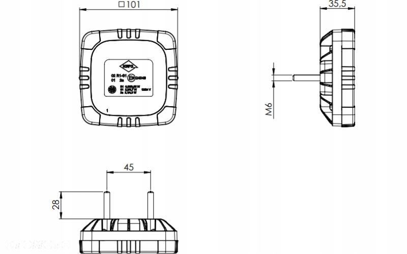 LAMPA ZESPOLONA LED TYLNA TRAKTOR PRZYCZEPA 12/24V 3 FUNKCYJNA - 6