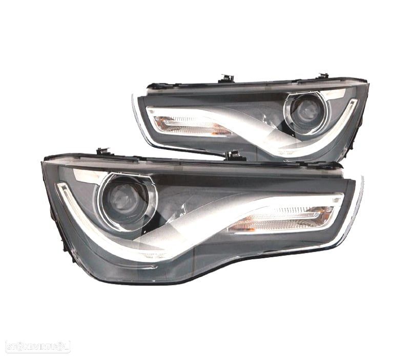 FARÓIS XENON AUDI A1 10-14 DRL NEGROS - 1