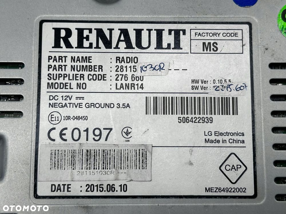 radio renault talisman 281151030r - 4
